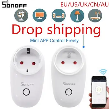 Sonoff S26 Brezžični Wifi Socket EU/ZDA/velika britanija/CN/AU Plug eWeLink App Čas Z Vtičnico Alexa googlova Domača stran IFTTT Pametni Dom, Avtomatizacija