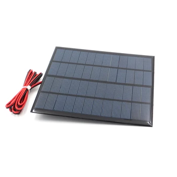 Sončne celice, Polikristalni Silicij 12V 3W z 100cm podaljša kabel, Polnilec za Baterije DIY Modul Mini Sončne Celice žice igrača