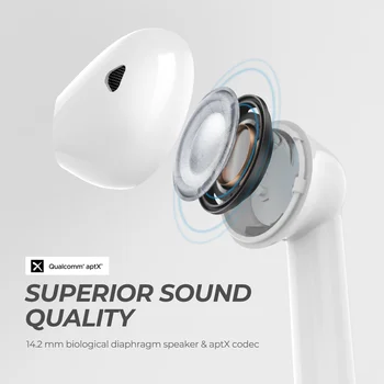 SoundPEATS Bluetooth Čepkov Pravi Brezžični Dotik za Nadzor Slušalke 30Hrs Dolžina CVC Šumov Baterije Zaslon