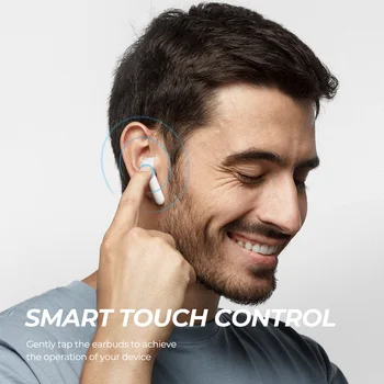 SoundPEATS Bluetooth Čepkov Pravi Brezžični Dotik za Nadzor Slušalke 30Hrs Dolžina CVC Šumov Baterije Zaslon