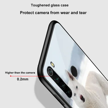 Srčkan Husky Primeru za Xiaomi Redmi Opomba 8 9 7 8T K20 K30S 6 Pro Mi Opomba 10 9 8 9T Pro SEBI Poco X3 F1 Stekla Telefon Primerih Kritje Funda