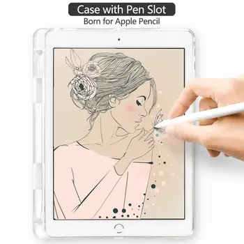 Srčkan Totoro Anime Za iPad Pro Za 12,9 2020 Primeru, če Imetnik Pero Jasno Soft Cover Za iPad 5. 6. 7. Generacije Zraka 4 Leta 2020 Funda
