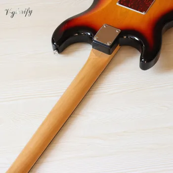 ST električna kitara sunburst barva, visoki sijaj 39 palčni basswood telo s kanado, javorjev vrat dobra kvaliteta