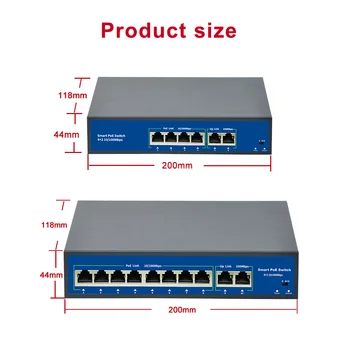 Standard 48V POE stikalo 4CH 78W 8CH 120W Power over Ethernet 10/100Mbps 250M 15.4 W/30W IEEE 802.3 af/na za IP kamero WirelessAP