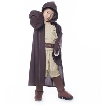 Star Cosplay Vojne Jedi Bojevnik Kostum Obi Wan Kenobi Kostum Tunika Za Otroke, Otroci Celoten Sklop Halloween Stranka Cranival