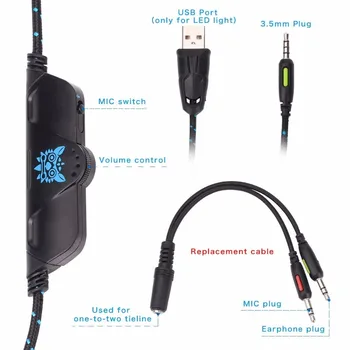 Stereo 3,5 mm Gaming Slušalke Igralec Slušalke šumov Mikrofona Igra Slušalke Z Mikrofonom Za Računalnik PS4 PC Xbox Eno