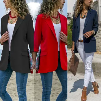 Stilsko Ženske Mešanica Bombaža Slim Poslovnih Jopiči za Delo Obrabe Udobno Obleko Outwear Novo 2019 Jesen Pomlad prihoda OL Coats