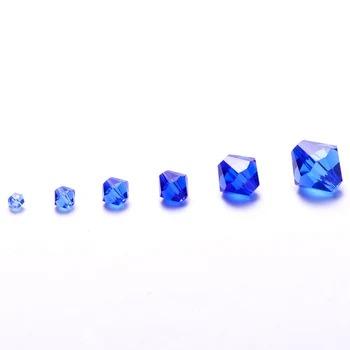 StreBelle Prodaje 50pcs Modra AAA 10 mm Avstrija Kristalno Steklene Kroglice Svoboden Distančnik Big Bicone Osnovo za DIY Nakit, Izdelava