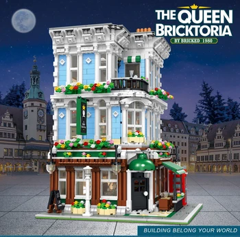 Strokovnjak 3656Pcs Street View Ideje Stvarnika Kraljica Bricktoria Bar Modularni Model Moc Stavbe, Bloki, Opeke Božična Darila