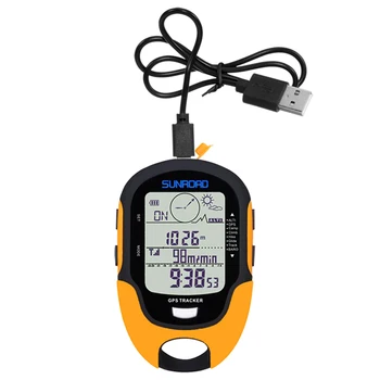 SUNROAD Večnamenski Ročni USB Kompas, Višinomer, Barometer Digitalno uro