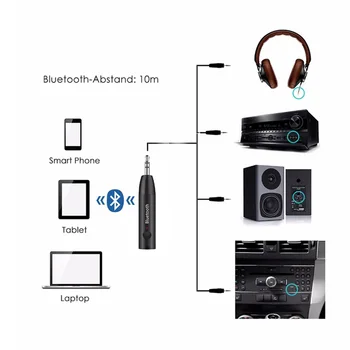 Sunydeal Bluetooth Sprejemnik 5.0 Adapter za prostoročno telefoniranje Bluetooth Kompleti za vgradnjo v vozilo AUX Audio 3,5 mm Jack Stereo Glasbeni Brezžični Sprejemnik