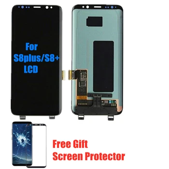 Super Amoled S8 LCD z okvirjem za SAMSUNG Galaxy S8 G950 G950F Zaslon S8 Plus G955 G955F Zaslon na Dotik Z darilom