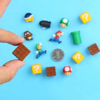 Super Mario Hladilnik Magnet Doma Okraski Okraski Figurice Otroštvo Igre Igrače za Otroke Mario Magneti