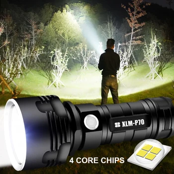 Super Močna LED Svetilka Vodotesno svetilko USB polnilne CREE XHP70 svetilka Ultra Svetla Luč za kampiranje, lov