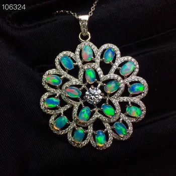Super prodaja pisane luči-luksuzni opal gemstone obesek za ženske ogrlica pravi 925 srebro, naravni biser birthstone darilo