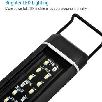 Super Svetla Aquarium LED Osvetlitev Fish Tank Svetlobe Žarnice z Raztegljivim Oklepajih Bela Modra Led za Vodne Rastline Morski Greben