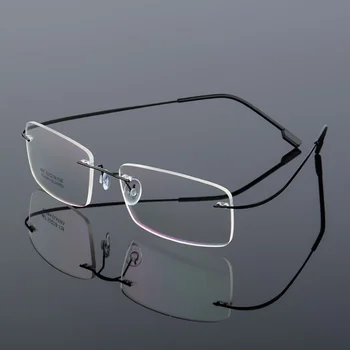 Superelastic Jeklene Žice brez okvirjev Očal Ultra-lahkih Moda Rimless Pomnilnik Titana Očala