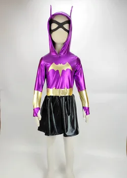 Superheroj Dekleta Hoodie Obleko - Batgirl Kostum za Otroke TuTu Obleka za Halloween Kostumi (3-9Years) Stranka Obleko