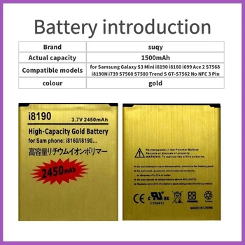 Suqy EB-L1M7FLU Baterija za Samsung Galaxy S3 Mini S3Mini GT-I8190 I8190 I8190N GT-i8200 I8200 Bateria Mobilnega Telefona, Baterije