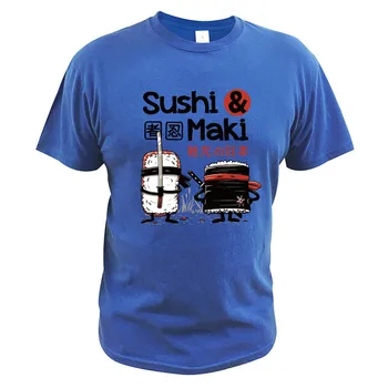 Sushi & Maki T Shirt Japonski Anime Vrhovi Kratek Rokav Bombaž O-vrat Tee Novost Srčkan Japonska Tshirt EU Velikost