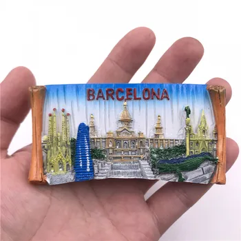 Svetovna Turistična Hladilnik Magnet Spominek Španski Gaudi Saint Družino Katedrala Barcelona Smolo Hladilnik Nalepke Doma Dekor Darila