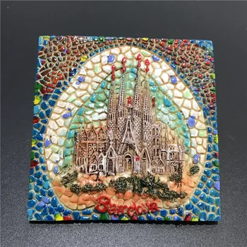 Svetovna Turistična Hladilnik Magnet Spominek Španski Gaudi Saint Družino Katedrala Barcelona Smolo Hladilnik Nalepke Doma Dekor Darila