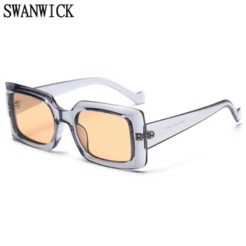 Swanwick pravokotnik sončna očala moda polarizirana sončna očala ženske debel okvir oranžna siva Poletje ženske pribor Evropske