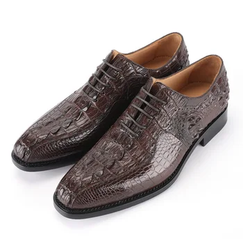 Tajska krokodil usnja mens obleko urad čevlji za poslovne formalno obrabe so odporni na obrabo, non-slip zapatos par hombre VROČE prodaje