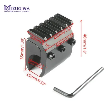 Taktično Dvojno Cev + Eno Cevjo Puška Picatinny Železniškega Adapter za 20 mm Weaver Povezavi Gori Lov Bipod Svetilka Laser