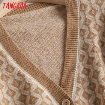 Tangada jeseni leta 2020 ženske geometrijo debel pulover kašmir pleteni pulover pulover proti vratom visoke kakovosti skakalec BC82