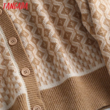 Tangada jeseni leta 2020 ženske geometrijo debel pulover kašmir pleteni pulover pulover proti vratom visoke kakovosti skakalec BC82