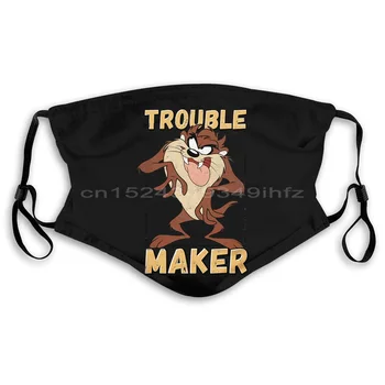 Taz Trouble Maker Uradni Tasmanski Vrag Looney Tunes Siva Mens Maske Risanka Masko moških Unisex Novo Modno Masko;