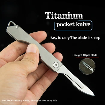 Titana folding nož visoko trdoto taktično prostem preživetje taborjenje orodje nož