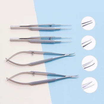 Titana Tlloy Kirurški Instrumenti Očesni Microsurgical Zobozdravstveni Instrumenti Iglo Imetniki + 11,5 cm Škarje +Pincete