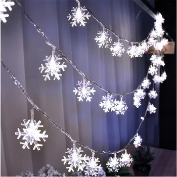 Tovarno Prodajo AC220V 10M 50 LED snežinka Led Niz Vila Luči Božič Stranka Domov Poročni Vrt Garland Božični Okraski