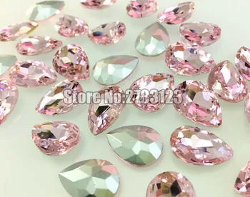 Tovarno prodajo roza pointback dobre kakovosti AAA+ Kristalno Steklo spustite obliko okrasnih Nohtov, pribor za oblačila, SWSP009