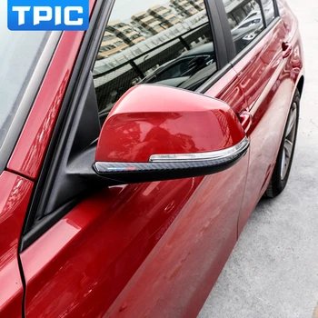 TPIC Za BMW F30 F34 Ogljikovih Vlaken Rearview Mirror Anti-zbadanje Trakovi Serije 3 Avto Styling Nalepke Proti trčenju Trakovi, Oprema