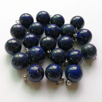 Trgovina modni naravnega kamna Lapis lazuli obeski čar okroglo žogo obesek za ogrlico nakit, izdelava 50pcs brezplačna dostava