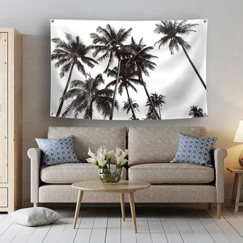 Tropski Kokosovo palmo Zastavo, 96*144cm Visi Doma Dekoracijo Steni Plakat, banner Metope Okras 4 grommets, ki Meri v zaprtih prostorih