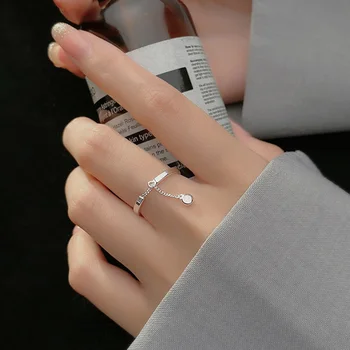 Trustdavis Pravi 925 Sterling Silver Fashion Kroglice Verige Čar Odprite Prst Prstan Za Ženske svate Fine Nakit Darilo DS1891