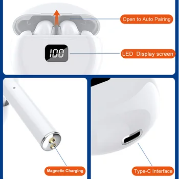 TUO JE TWS Brezžični V5.0 Bluetooth Slušalke zmanjšanje Hrupa Stereo Slušalke Športne Slušalke LED Zaslon Priključek za Polnjenje Baterije Primeru