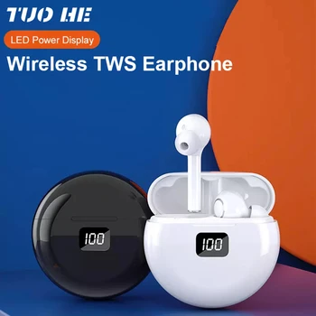 TUO JE TWS Brezžični V5.0 Bluetooth Slušalke zmanjšanje Hrupa Stereo Slušalke Športne Slušalke LED Zaslon Priključek za Polnjenje Baterije Primeru