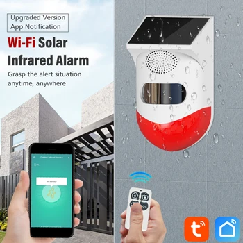 TUYA Smart Wifi Ir Detektor Wifi Alarmni Sistem Sončne Sirene Prostem PIR Vodotesno Brezžično 433MHz Strobe Sirene