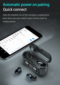 TWS Bluetooth Slušalke S Polnjenjem Polje Brezžične Slušalke Stereo Šport Vodotesne Slušalke Z Mikrofonom Za Pametni telefon