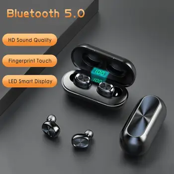 TWS Bluetooth Slušalke Streo Brezžični Čepkov z LED Power Prikaz Primeru Stereo Zvok IPX5 Nepremočljiva S Polnjenjem Polje