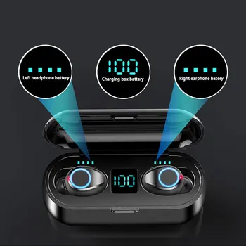 TWS Brezžične slušalke Čepkov Stereo Mini Bluetooth5.0 Slušalke Z Dvojno Mic Šport Vodotesne Slušalke Samodejno Seznanjanje Slušalke
