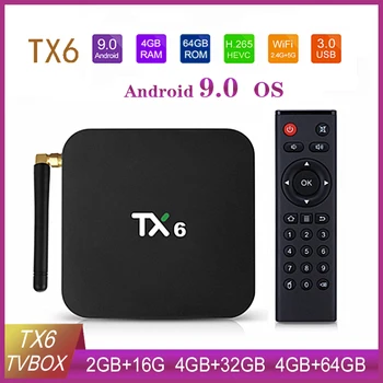 TX6 Android 9.0 Allwinner H6 TV Box 4GB 32GB 5.8 G Wifi Quad Core USD3.0 BT4.2 4K Set Top Box media Player