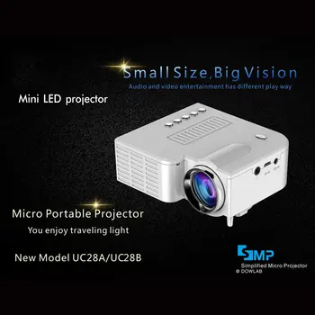 UC28C+ Home Projektor Mini Mini Prenosni 1080P HD Projekcija Mini LED Projektor Za Domači Kino Zabava v zalogah