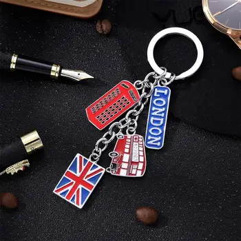 UK Zastavo Kovinski Keychain Spominek Keychain Britanski London Slog obesek za ključe obesek za ključe, za Avto Vrečko Čare Britanski Temo Keychain