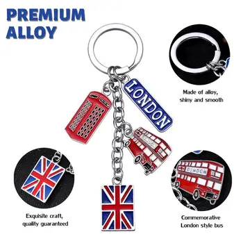 UK Zastavo Kovinski Keychain Spominek Keychain Britanski London Slog obesek za ključe obesek za ključe, za Avto Vrečko Čare Britanski Temo Keychain